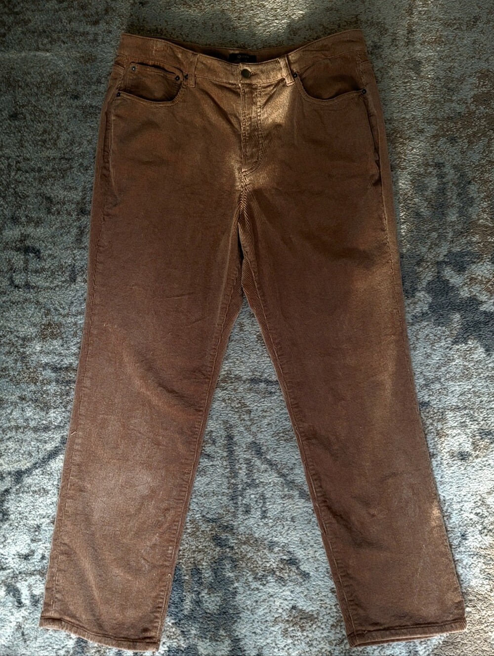 Quince Organic Stretch Corduroy Straight Leg Pants Warm Brown size 14